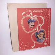 Vintage Doubl-Glo Die Cut Valentine's Day Greeting Card 30s w/Env 5x6"