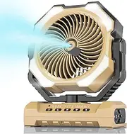 Misting Fan Portable with 250ml Water Tank, 24000mAh Rechargeable Cooling Fans for Outside, Outdoor Water Misters with 2 Mist Modes, Remote Control Camping Fan with Timer for Patios, Beach, Tents