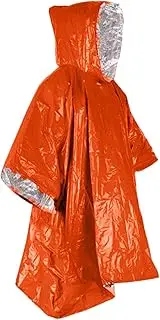 [Generic] Survival Rain Poncho, Emerge-ncy Rain Poncho, Thermal Myl-ar Foil Coating Blanket, Waterproof Eme-rgency Rain Poncho, Reusable Weather Resistant Raincoat For Adults