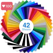 Ohuhu HTV Heat Transfer Vinyl Bundle | 42 Pack, 30.5x25.5cm Iron-On Sheets