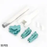 10 Pcs LC/UPC Duplex Multi-Mode Fiber Optic Optical Connector OM3 Aqua/White