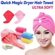 Hair Turban Towel Twists Wrap Microfiber Quick Dry Cotton Head Bath Cap Hat Band