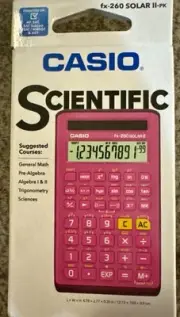 Casio~SCIENTIFIC CALCULATOR~fx-260 Solar II-Pink~New~Incred. For Math & Science