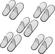 Ipetboom 5 Pairs Disposable Non Slip Slippers for Guests Closed Toe Spa Slippers Soft Non Woven Fabrics for Hotels Travel Home Salon