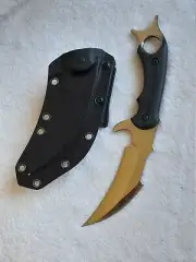 Tactical Karambit 440C Stainless Steel K10 Plastic Sheath G10 Handle Fixed Knife