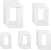JUHUA 20 Pcs Picture Mounts, Picture Frame with Mount, Picture Photo Mounts for Frames for Paintings Artwork Mount （5 Sizes）