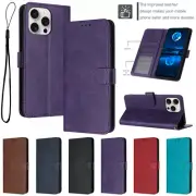 Leather Wallet Case For iPhone 16e 16 15 Pro Max 14 13 12 11 SE/6/7/8 XS Cover