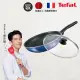 【Tefal 特福】MOMO獨家 法國製烈火悍將系列28CM不沾鍋炒鍋+玻璃蓋