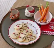 Pottery Barn Kids Rudolph Cookies for Santa Bowl & Plate Set NEW
