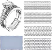 16 Pack Ring Sizer Adjuster for Loose Rings Women 4 Sizes Invisible Plastic Ring