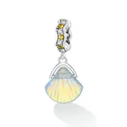 Sterling Silver Glazed Shell Hypoallergenic Dangle Charm