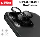 Metal Frame Glass Screen Camera Lens Protector For iPhone 16 15 14 13 Pro Max