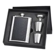 8oz Stainless Steel Hip Flask Set with Cup Funnel for Camping Hiking, Black