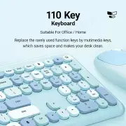 ANYMOB Bluetooth Keyboard And Mouse Combo Set Blue Colorful Retro Design Portable Wireless Soft Touch Keys
