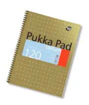 1 X Pukka Pad A4 Vellum Writing Lined Paper 200 Page Notepad (Gold Cover) Boo...