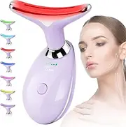 Facial Massager Red-Light-Therapy-for-Face and Neck, Face culpting Wand with 7 Color, Face Tool for Skin Care (Purple)