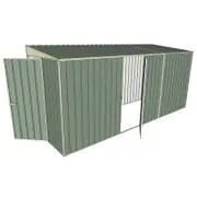 Build-a-Shed 1.5 x 4.5 x 2m Single Hinged Skillion Shed with Hinged Side Door - Green