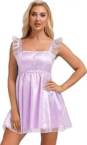 [Yeahdor] Nightgowns for Women Sparkly Sleeveless Night Gown Victorian Dress Silky Soft Nightdress Chemise