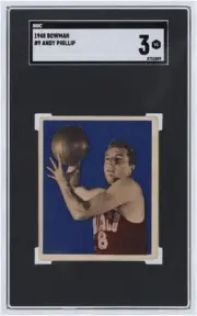 Andy Phillip Chicago Stags 1948 Bowman #9 SGC Authenticated 3 Card