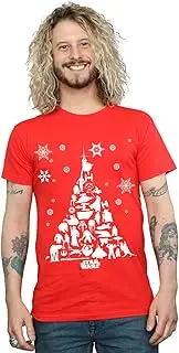 [Absolute Cult] Star Wars Men's Christmas Tree T-Shirt Red Medium