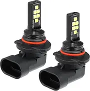 X AUTOHAUX 9005 Fog Lights Bulbs Bulb 80W Power 12 LED 3030 Chips Auto LED Car Driving Running Lamp Aluminum 6000K White (Set of 2)