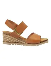 [Easy Steps] Terrace Sandals in Tan Leather