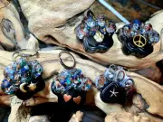 EMF 5G Pet Protection Dog Charm Orgone/Shungite/Black Tourmaline (Paw Print)