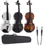 Hand made Solid wood 4/4 electric violin +Acoustic violin full size,W/case.bow