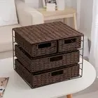 Handwoven Storage Box Drawer Type Sundries Storage Box for Living Room Table