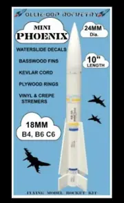 Mini PHOENIX Flying Model Rocket Kit 10" Downscale Clone Phoenix Model Rocket BL