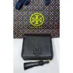 TORY BURCH (全新現貨)荔枝紋編織流蘇短夾