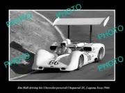 OLD MOTOR RACING PHOTO JIM HALL DRIVING HIS CHAPARRAL 2E LAGUNA SECA 1966