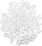 PRETYZOOM 200 Pcs Reusable Fake Ice Cubes Realistic Clear Plastic Ice Rocks for Vase Filler and Fish Tank Decor for Unique Decorative Arrangements