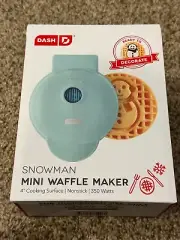 NEW Dash Snowman Waffle Maker Limited Edition Mini Holiday Snow day Weekend 4"