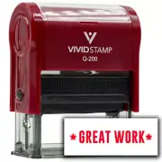 Vivid Stamp Great Work Self-Inking Rubber Stamps