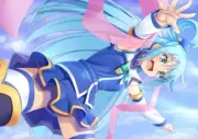 Anime aqua character blue hair eyes kono subarashii Playmat Gaming Mat