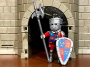 Playmobil Knights Hundred Years War Custom Made - English Man At Arms w Halberd!