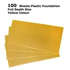 100x Plastic Beehive Foundation Beekeeping Full Depth Deep Bee Frame Hive Yellow
