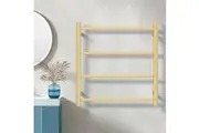 ACA 4 Bar Heated Towel Rail Square Wall Mounted Towel Electric Towel Rack Warmer Drying Rack Stainless steel Brushed Gold