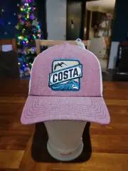 COSTA TRUCKER CAP HA-81M OSFM MAROON CHAMBRAY AR6207 Patch NWT FISH Snapback