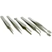 5 Tweezers Jewelers Tool Set Hobby Craft Art Jewelry Design & Repair Tools