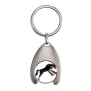 3D Key Ring And Trolley Token - Show Jumper Silver Quality Key Chain