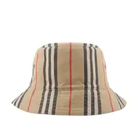 在飛比找momo購物網優惠-【BURBERRY 巴寶莉】M號 經典條紋棉質雙面可用漁夫帽