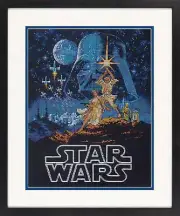 Dimensions Star Wars Luke Skywalker and Princess Leia Cross Stitch Kit Black ...