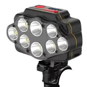 USB Rechargeable LED Bicycle Headlight Bike 8 Head Light Front Lamp With Mount