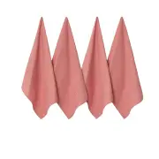 J Elliot Home Waffle Set of 4 Cotton Tea Towels 50 x 70 cm Clay Pink