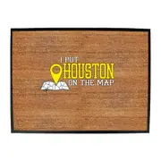 Put On The Map Houston - Funny Novelty Doormat Man Cave Floor mat