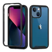 Apple iPhone 13 Mini Military Grade Shockproof Clear Heavy Duty Case Bumper Drop Protection Tough Cover (Black)