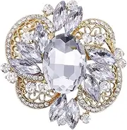 [Generic] Women's Large Sparkly Flower Brooch Pin Fashion Statement Broach Pin
