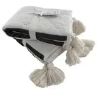 2 Pottery Barn Mesa Tassel Stripe King Pillow Shams Black Striped Farmhouse New